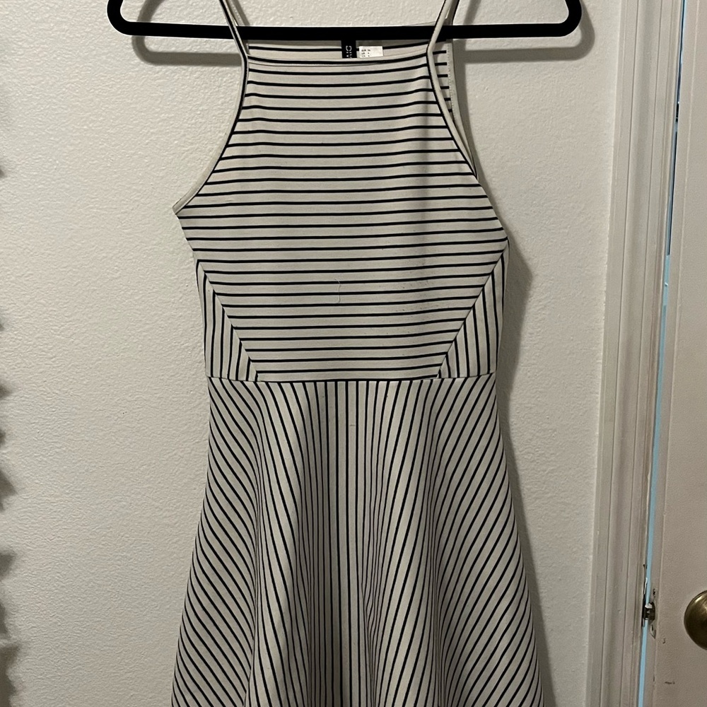 Striped Black and White Women's Dress